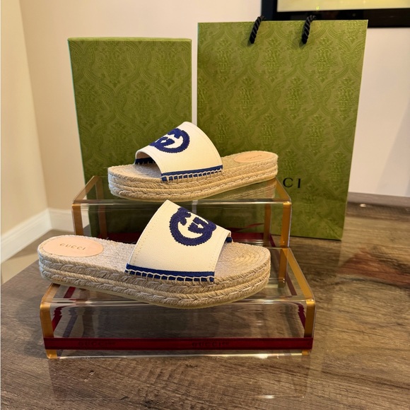 Authentic Gucci Espadrille Slides - Picture 2 of 8